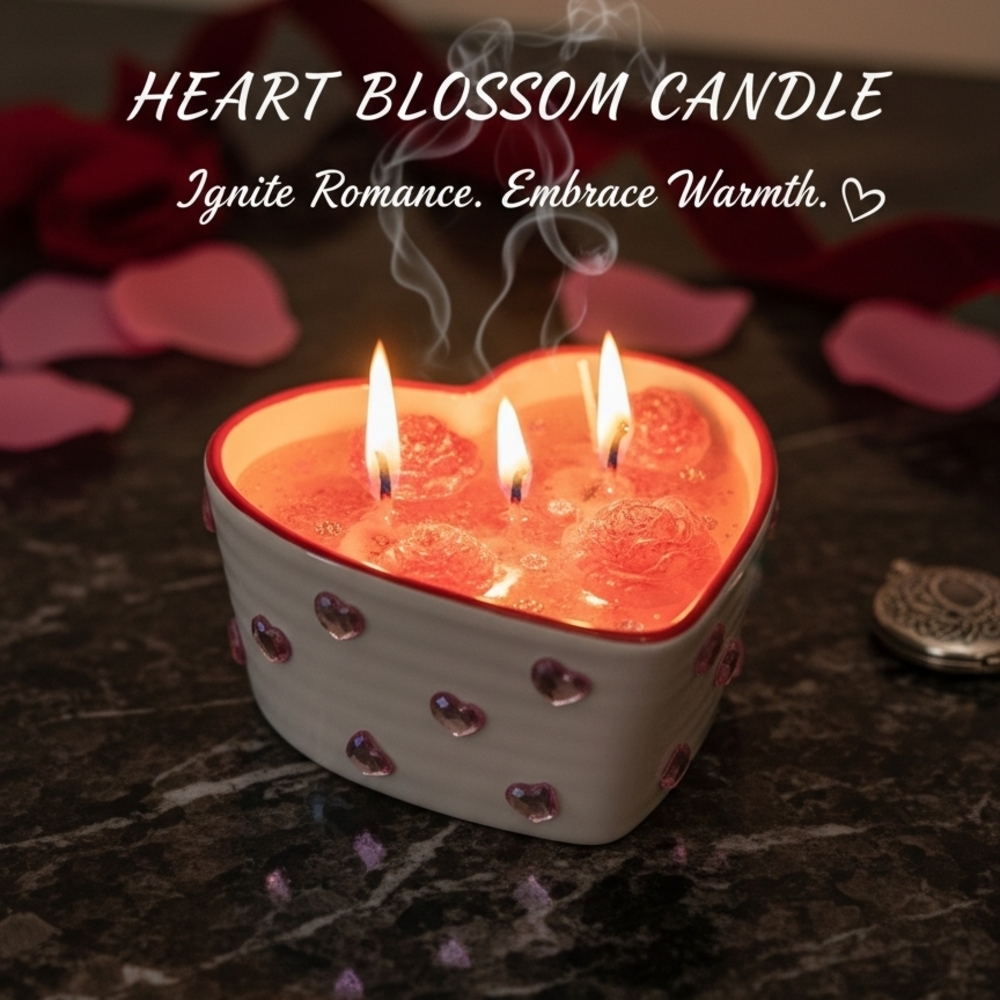 Heart Flutters Candle with Pink Accents